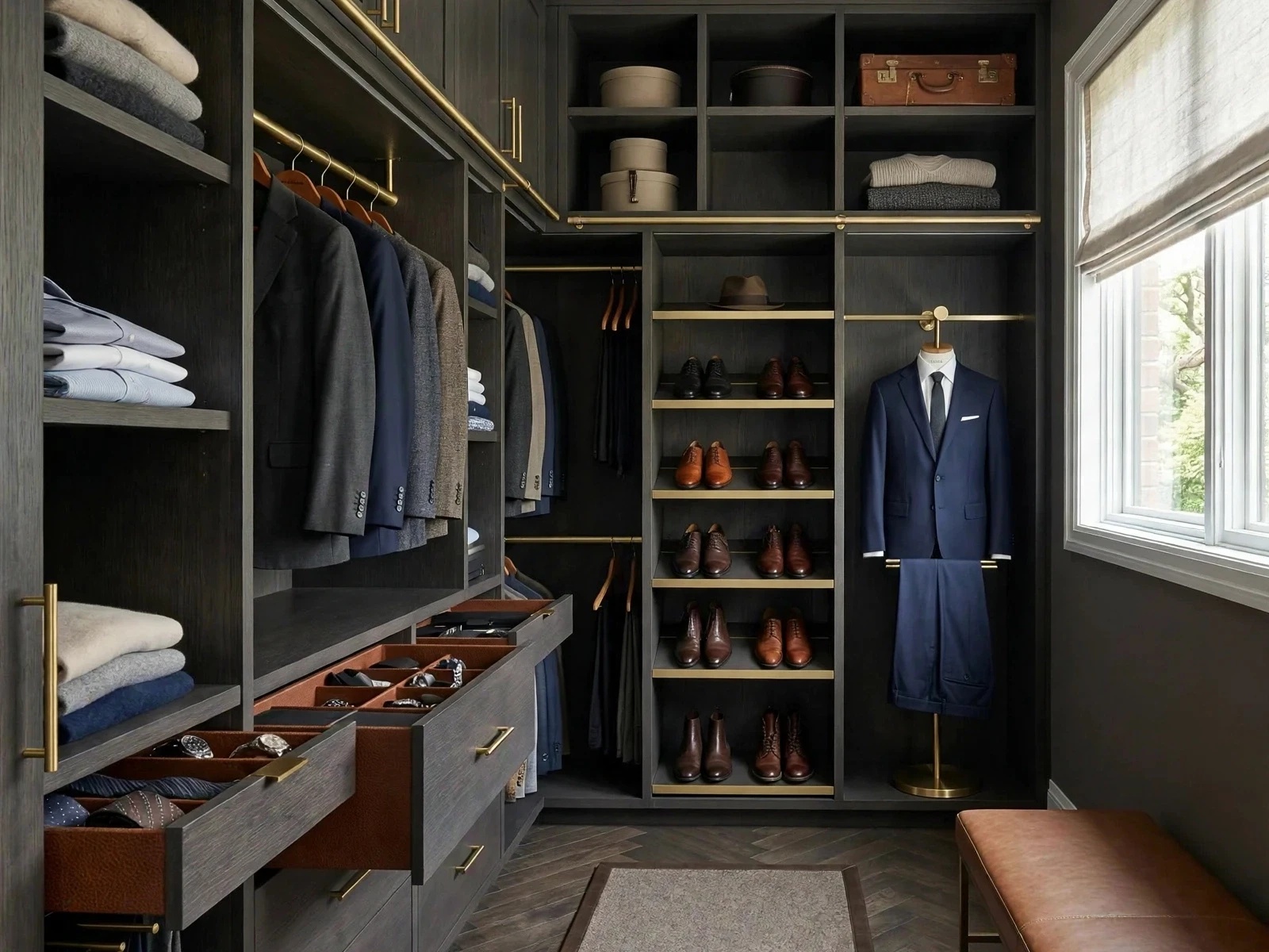 Dark Walnut Fluted Closet